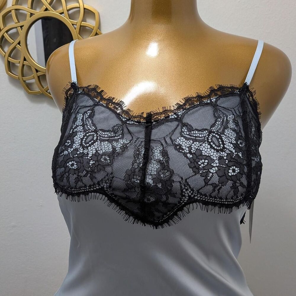 Wild Fable Light Blue Lace Trim Slip Dress Size XS Lingerie Style Midi Cami - Picture 4 of 4